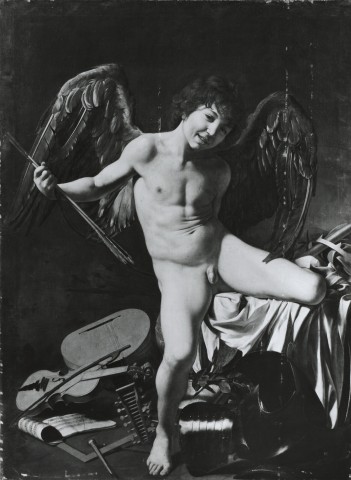 Bildarchiv Foto Marburg — Berlin, Staatl. Mus. Michelangelo Merisi da Caravaggio. Amor als Sieger — insieme